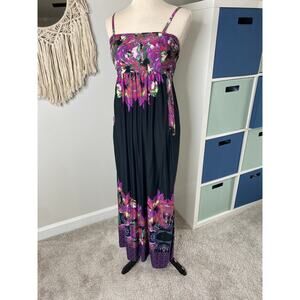 Soma Black Purple Removable Strap Long Maxi Dress XS Whimsigoth